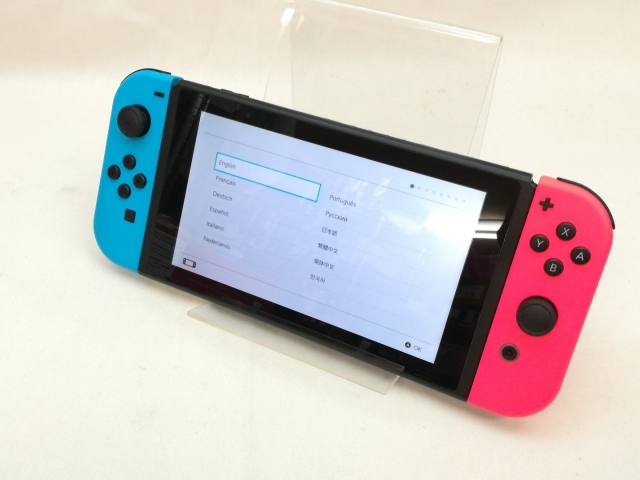 中古】Nintendo Switch 本体 Joy-Con(L) ネオンブルー/(R