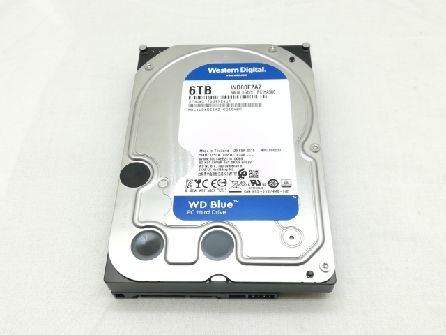 【中古】W.D. WD60EZAZ WD Blue 6TB/5400rpm/256MB/6Gbps【川崎】保証期間１週間