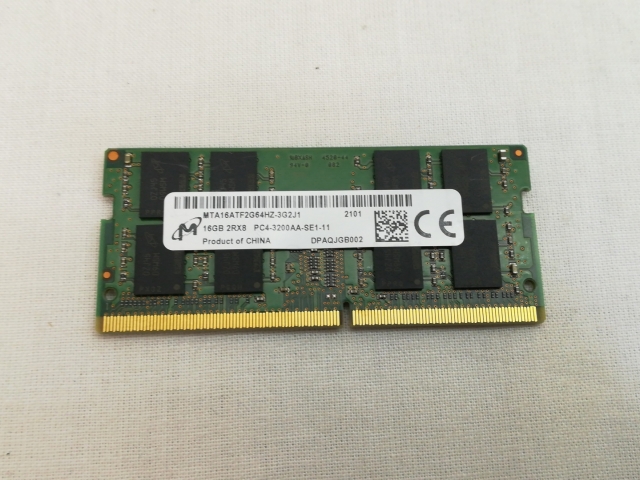 【中古】260PIN 16GB DDR4-3200(PC4-25600) SODIMM 【ノートPC用】【川崎】保証期間１週間