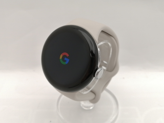 【中古】Google Pixel Watch2 Bluetooth/Wi-Fiモデル PolishedSilverアルミケース/Porcelainアクティブバンド【神保町】保証期間１ヶ月【ランクB】