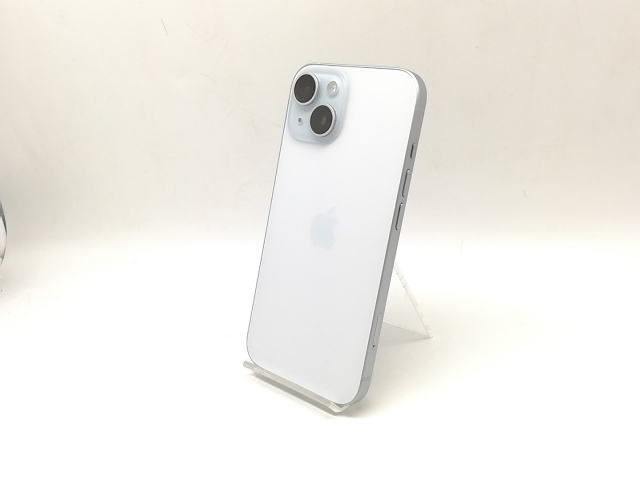 【中古】Apple SoftBank 【SIMフリー】 iPhone 15 128GB ブルー MTML3J/A【横浜】保証期間１ヶ月【ランクB】