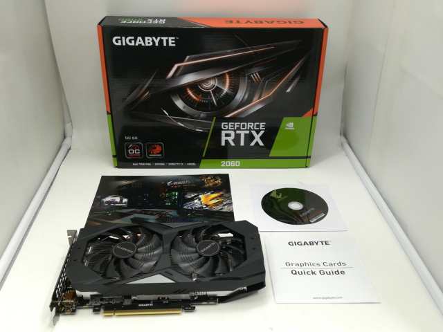 【中古】GIGABYTE GeForce RTX 2060 OC 6G（GV-N2060OC-6GD rev.1.0） RTX2060/6GB(GDDR6)/PCI-E【札幌】保証期間１週間