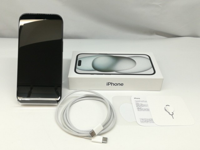 【中古】Apple 国内版 【SIMフリー】 iPhone 15 128GB ブラック MTMH3J/A【高崎モントレー】保証期間１ヶ月【ランクA】