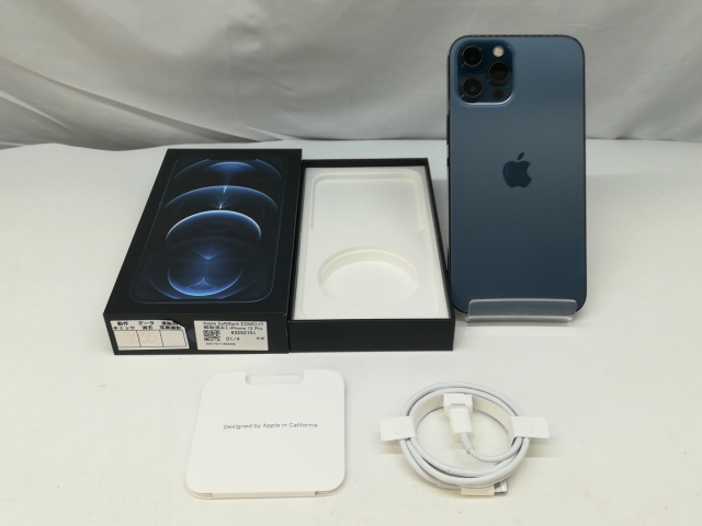 【中古】Apple SoftBank 【SIMロック解除済み】 iPhone 12 Pro Max 128GB パシフィックブルー MGCX3J/A【札幌】保証期間１ヶ月【ランクB】_7