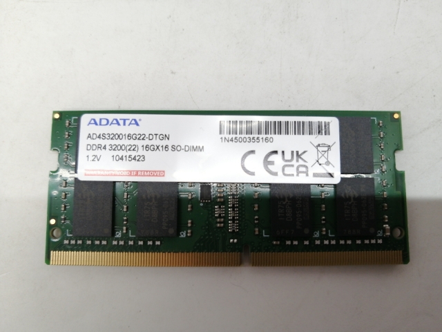 【中古】260PIN 16GB DDR4-3200(PC4-25600) SODIMM 【ノートPC用】【札幌】保証期間１週間
