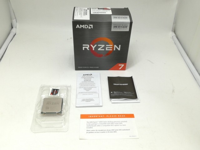 【中古】AMD Ryzen 7 5800X3D (3.4GHz/TC:4.5GHz) BOX AM4/8C/16T/L3 96MB/TDP105W【札幌】保証期間１週間