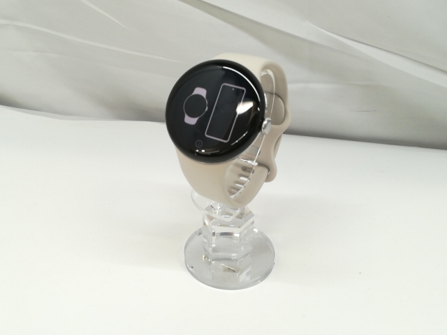 【中古】Google Pixel Watch3 Wi-Fiモデル 45mm Polished Silver アルミケース/Porcelain アクティブ バンド【札幌】保証期間１ヶ月【ランクB】