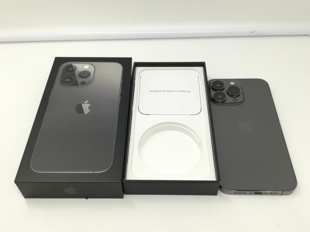 【中古】Apple 国内版 【SIMフリー】 iPhone 13 Pro 256GB グラファイト MLUN3J/A【札幌】保証期間１ヶ月【ランクB】