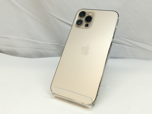 【中古】Apple au 【SIMロック解除済み】 iPhone 12 Pro 128GB ゴールド MGM73J/A【札幌】保証期間１週間【ランクC】