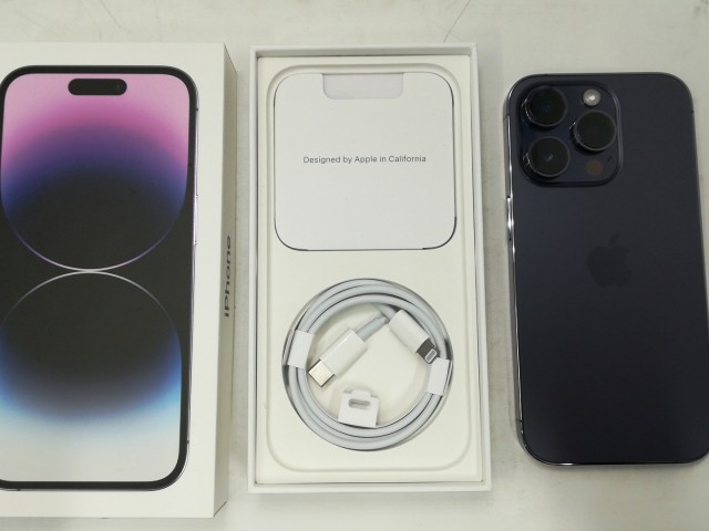 【中古】Apple 国内版 【SIMフリー】 iPhone 14 Pro 256GB ディープパープル MQ1E3J/A【札幌】保証期間１ヶ月【ランクA】