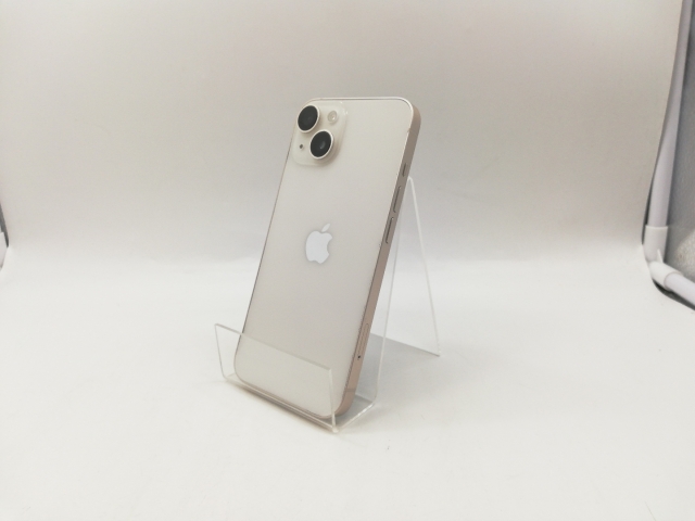 【中古】Apple au 【SIMフリー】 iPhone 14 128GB スターライト MPUQ3J/A【福岡筑紫】保証期間１ヶ月【ランクB】