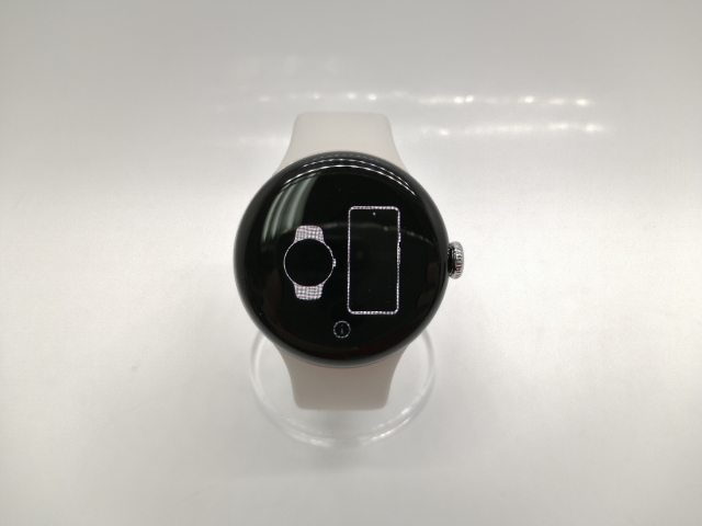 【中古】Google Pixel Watch2 Bluetooth/Wi-Fiモデル PolishedSilverアルミケース/Porcelainアクティブバンド【秋葉5号】保証期間１ヶ月【ランクB】