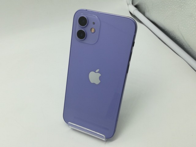 【中古】Apple au 【SIMロック解除済み】 iPhone 12 128GB パープル MJNJ3J/A【大須2】保証期間１ヶ月【ランクB】