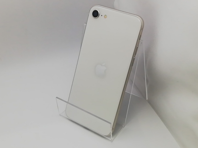【中古】Apple au 【SIMフリー】 iPhone SE（第3世代） 64GB スターライト MMYD3J/A【秋葉3号】保証期間１ヶ月【ランクB】