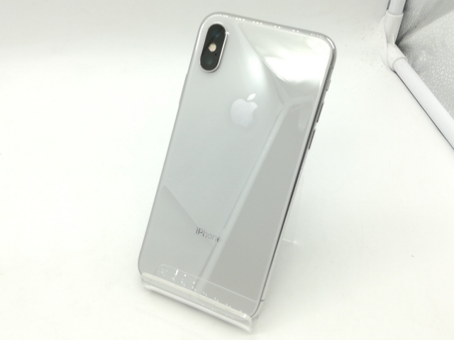 【中古】Apple iPhone X 64GB シルバー （国内版SIMロックフリー） MQAY2J/A【広島】保証期間１ヶ月【ランクB】