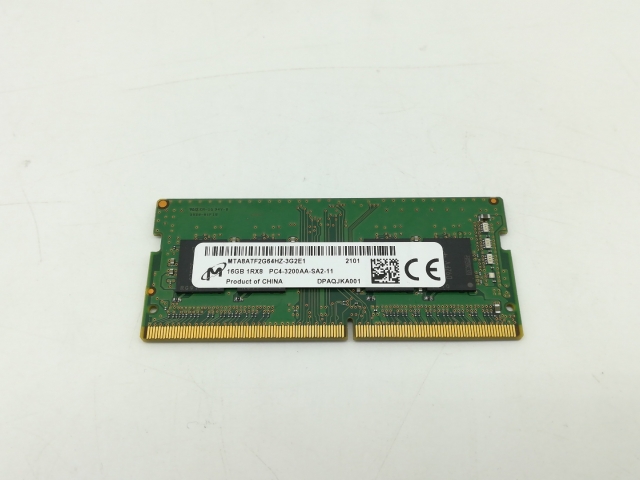 【中古】260PIN 16GB DDR4-3200(PC4-25600) SODIMM 【ノートPC用】【広島】保証期間１週間
