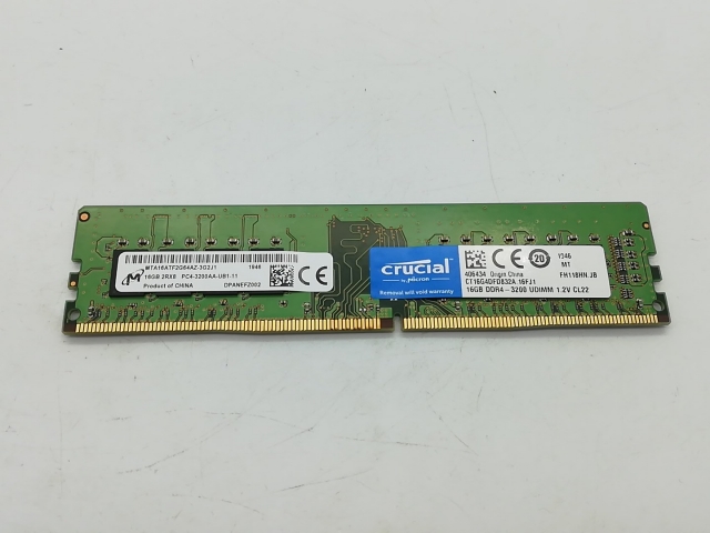 【中古】DDR4 16GB PC4-25600(DDR4-3200)【デスクトップPC用】【秋葉2号】保証期間１週間