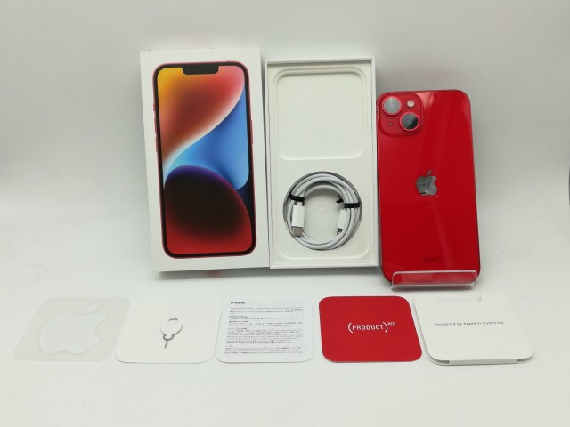 【中古】Apple 国内版 【SIMフリー】 iPhone 14 128GB (PRODUCT)RED MPV93J/A【広島】保証期間１ヶ月【ランクA】