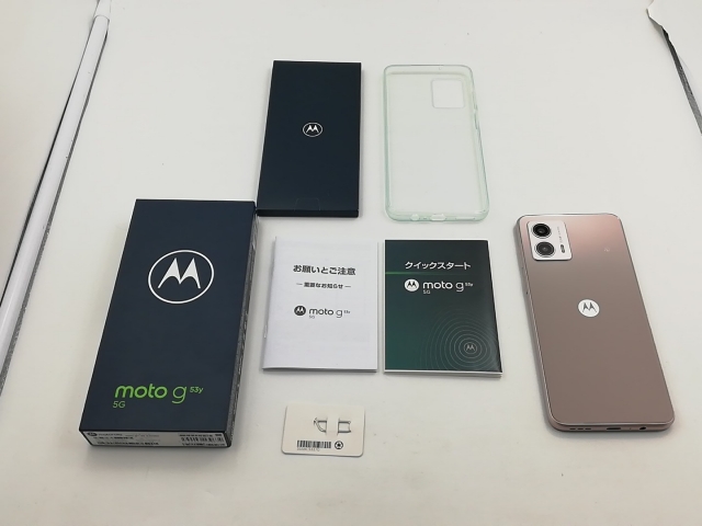 未使用】MOTOROLA ymobile 【SIMフリー】 moto g53y 5G ペールピンク