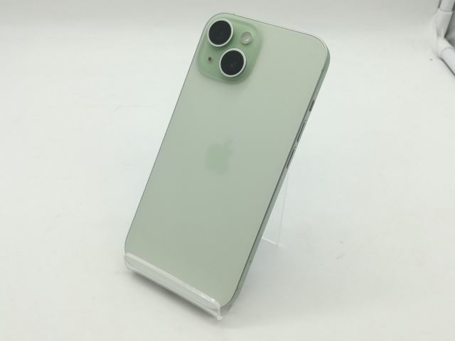 【中古】【赤ロム保証あり】Apple au 【SIMフリー】 iPhone 15 128GB グリーン MTMM3J/A【広島】保証期間１ヶ月【ランクA】