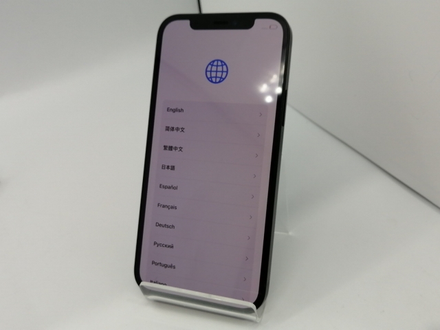 【中古】Apple docomo 【SIMロック解除済み】 iPhone 12 64GB ブラック MGHN3J/A【広島本通】保証期間１ヶ月【ランクB】