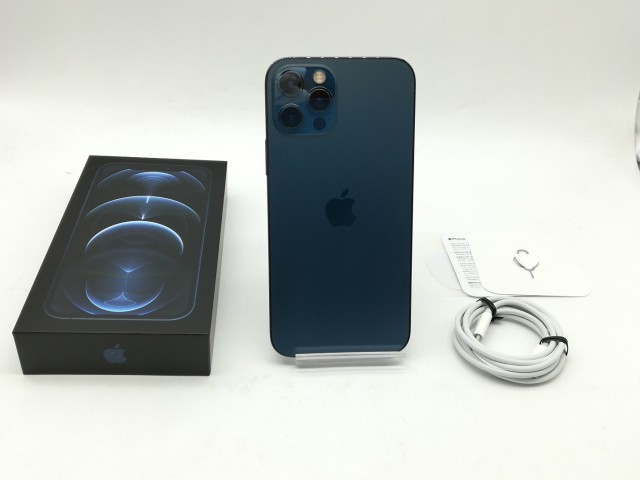 【中古】Apple au 【SIMロック解除済み】 iPhone 12 Pro 256GB パシフィックブルー MGMD3J/A【広島】保証期間１ヶ月【ランクB】