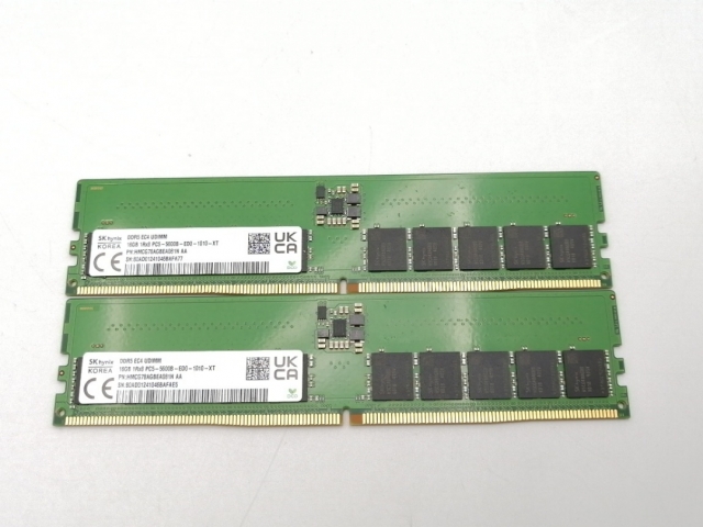 【中古】DDR5 16GB 2枚組（合計32GB） DDR5-5600(PC5-44800)【デスクトップPC用】【ECセンター】保証期間１週間
