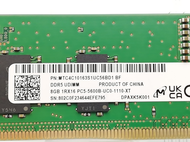 【中古】DDR5 8GB DDR5-5600(PC5-44800)【デスクトップPC用】【ECセンター】保証期間１週間_2