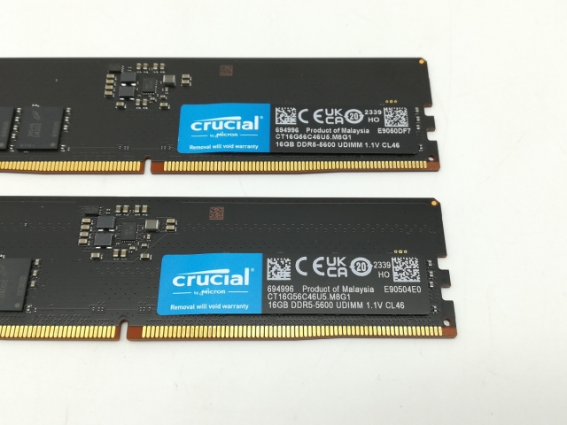 中古】DDR5 16GB 2枚組（合計32GB） DDR5-5600(PC5-44800