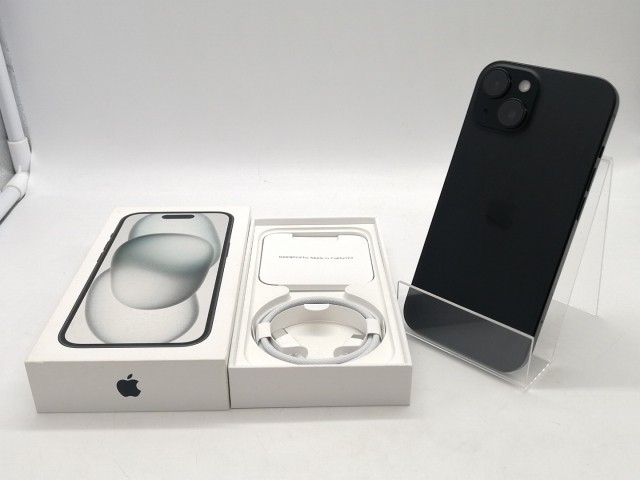 【中古】Apple SoftBank 【SIMフリー】 iPhone 15 128GB ブラック MTMH3J/A【熊本】保証期間１ヶ月【ランクA】