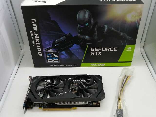 【中古】玄人志向 GG-GTX1660SP-E6GB/DF GTX1660Super/6GB(GDDR6)/PCI-E【熊本】保証期間１週間