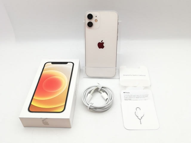【中古】Apple SoftBank 【SIMロック解除済み】 iPhone 12 mini 128GB ホワイト MGDM3J/A【鹿児島中町】保証期間１ヶ月【ランクC】