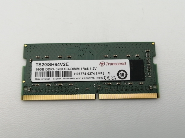 【中古】260PIN 16GB DDR4-3200(PC4-25600) SODIMM 【ノートPC用】【三宮センター】保証期間１週間