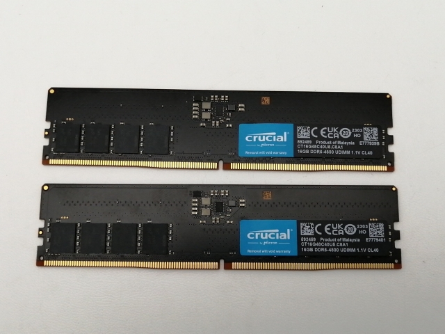 【中古】DDR5 16GB 2枚組（合計32GB） DDR5-4800(PC5-38400)【デスクトップPC用】【三宮センター】保証期間１週間
