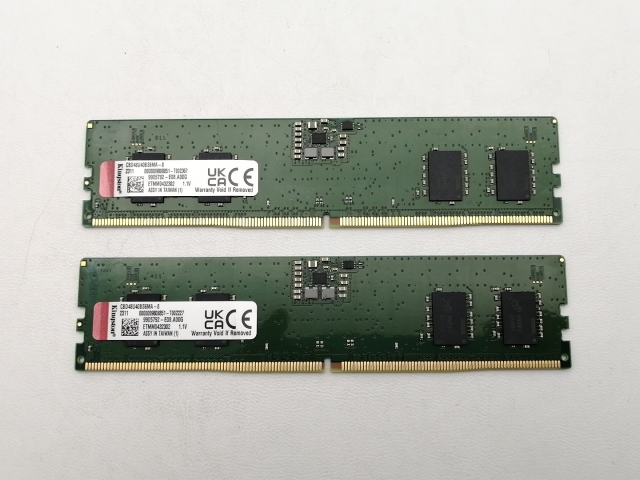 【中古】DDR5 8GB 2枚組（合計16GB） DDR5-4800(PC5-38400)【デスクトップPC用】【三宮センター】保証期間１週間