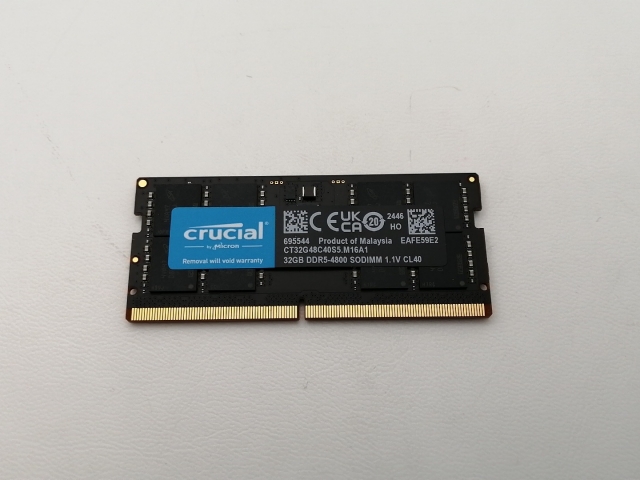 【中古】262PIN SODIMM 32GB DDR5-4800(PC5-38400)【ノートPC用】【三宮センター】保証期間１週間