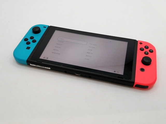 中古】Nintendo Switch 本体 Joy-Con(L) ネオンブルー/(R