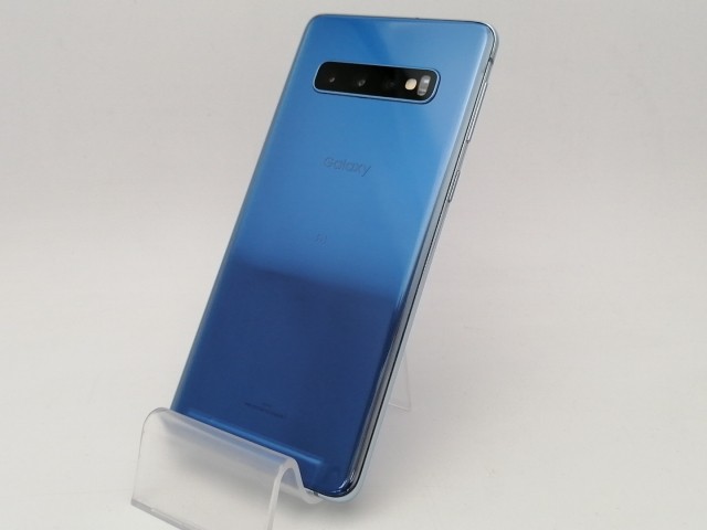 【中古】SAMSUNG au 【SIMロック解除済み】 Galaxy S10 SCV41 プリズム ブルー【川越クレアモール】保証期間１ヶ月【ランクA】の通販は