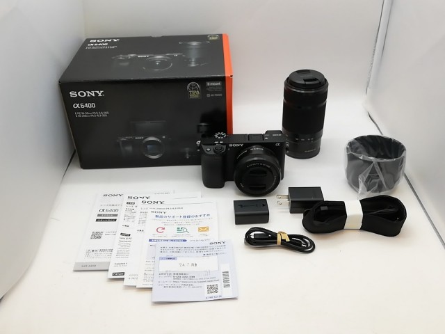 【中古】SONY α6400 ダブルズームレンズキット ILCE-6400Y ブラック【高崎モントレー】保証期間１ヶ月【ランクA】