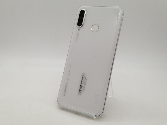 【中古】Huawei au 【SIMロック解除済み】 P30 lite Premium 4GB 128GB パールホワイト HWV33【札幌南2条】保証期間１ヶ月【ランクB】