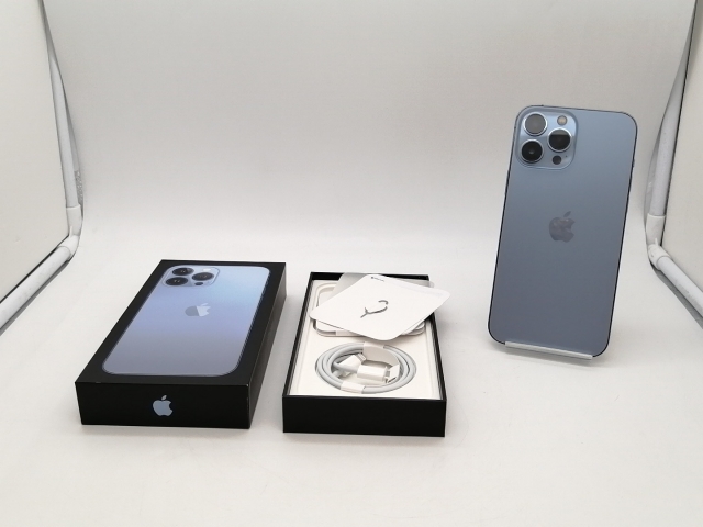 【中古】Apple 国内版 【SIMフリー】 iPhone 13 Pro Max 128GB シエラブルー MLJ73J/A【札幌南2条】保証期間１週間【ランクC】