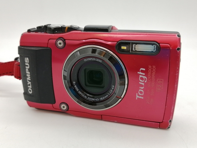 中古】OLYMPUS OLYMPUS STYLUS TG-4 Tough レッド【札幌】保証期間1