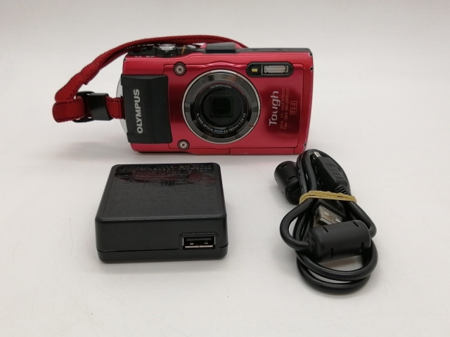 中古】OLYMPUS OLYMPUS STYLUS TG-4 Tough レッド【札幌】保証期間1