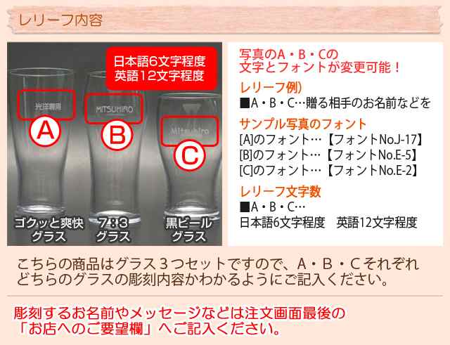 名入れ ギフト プレゼント ビールグラス ビアグラスセット 名入れビアグラスのみ比べセット グラス3個セット お祝いギフトの通販はau Pay マーケット 名入れギフトkarin