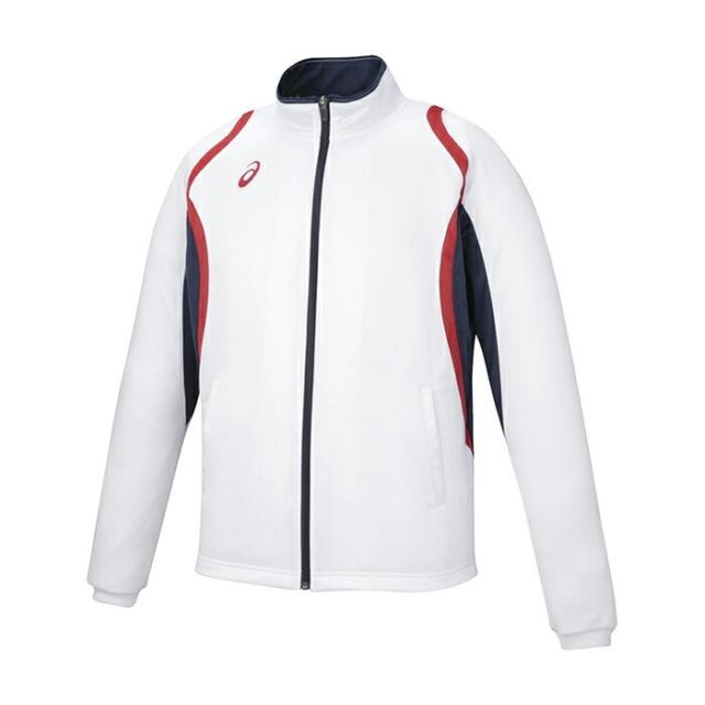 【送料無料】アシックス(asics)男性用(メンズ)デコトレーニングジャケット ホワイト(吸汗速乾性 スポーツ)2031D912