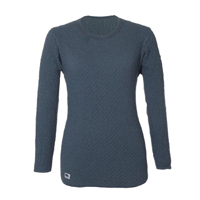 【送料無料】ひだまり チョモランマ 高機能インナー 婦人用 長袖 丸首 シャツ ネービー(レディース 女性用 あったかシャツ 保温 抗菌 ・