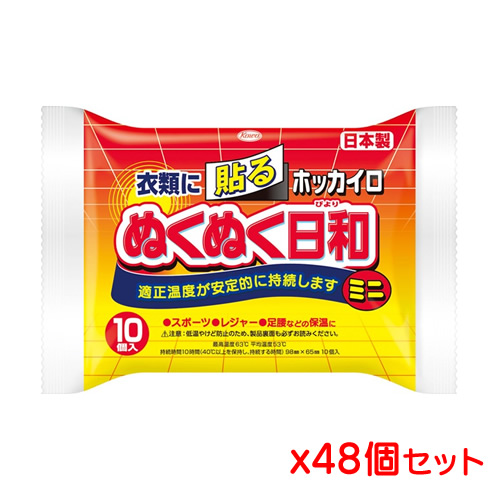 興和 ホッカイロ ぬくぬく日和 貼るミニ 10個入り x 48個セット