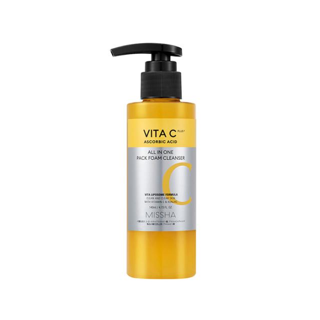 MISSHA ミシャ ビタシープラス 泡マスク洗顔 140ml(フェイスウォッシュ 洗顔料 泡立て不要 ジェル洗顔) 洗顔料