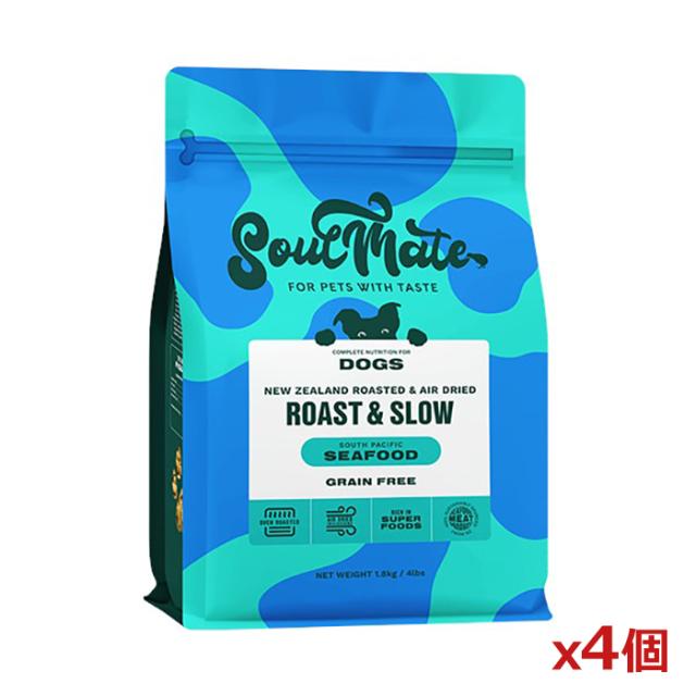 [SoulMate ソウルメイト]DOG ベイクド&amp;エアドライフード シーフード 1.8kg x4個(ドッグフード 犬用ごはん ベイクドエアドライ製法 ニュ