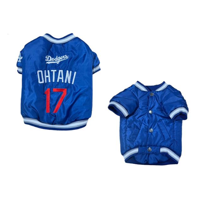 MLB公式 ロサンゼルス ドジャース 大谷翔平選手モデル ユニフォーム 野球 スタジャン S-Mサイズ Los Angeles Dodgers ペット(ペット用・